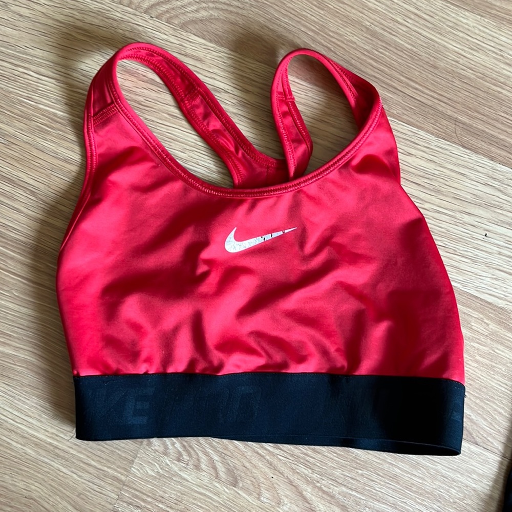 Red Nike sports bra. Size M